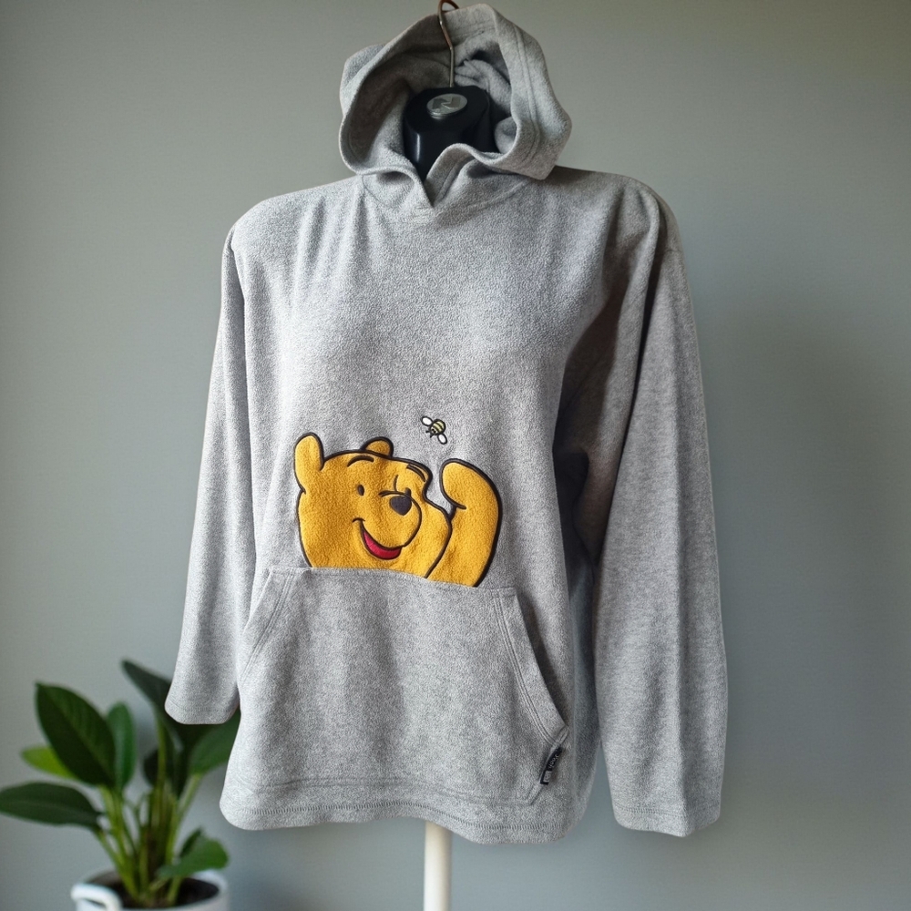 Disney Vintage Winnie The Pooh Gray Hoodie with Kangaroo Pocket